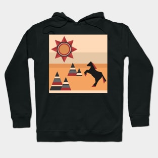 Horse jumping in mountains Hoodie